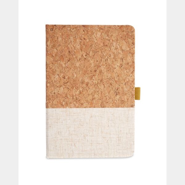 Cork And Heathered Fabric Hardcover Journal 5.5" X 8.25" Thumbnail