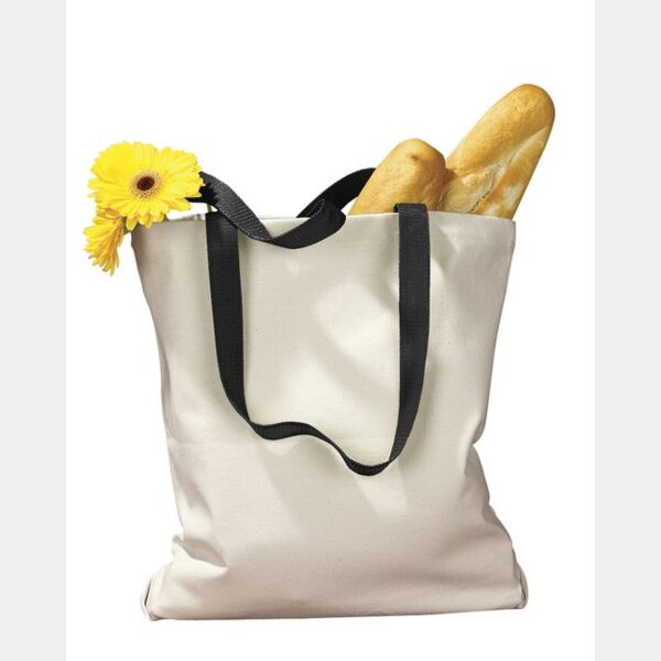 Canvas Tote with Contrasting Handles Thumbnail