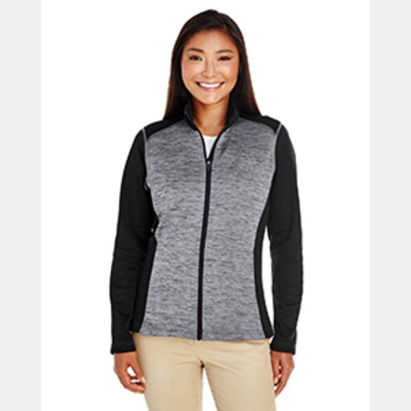 Ladies' Newbury Colorblock Mélange Fleece Full-Zip Thumbnail